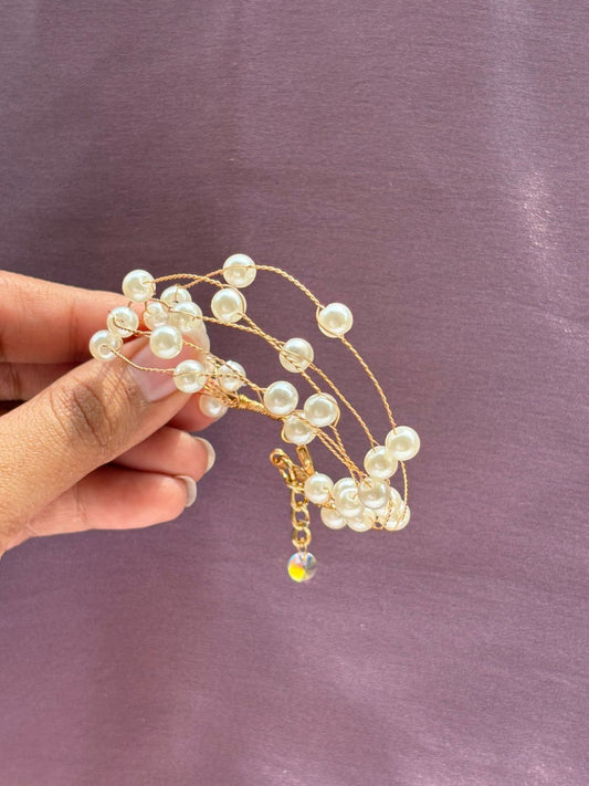 Pearl- Multi Wired Bracelet