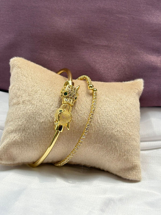 Gold Plated Bangles Set Combo of 2 pieces