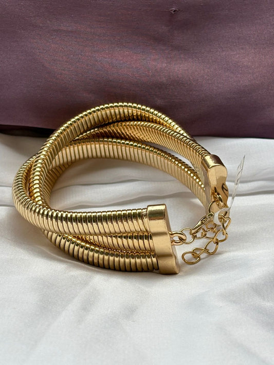 Golden Spiral Wrap Bangle Bracelet