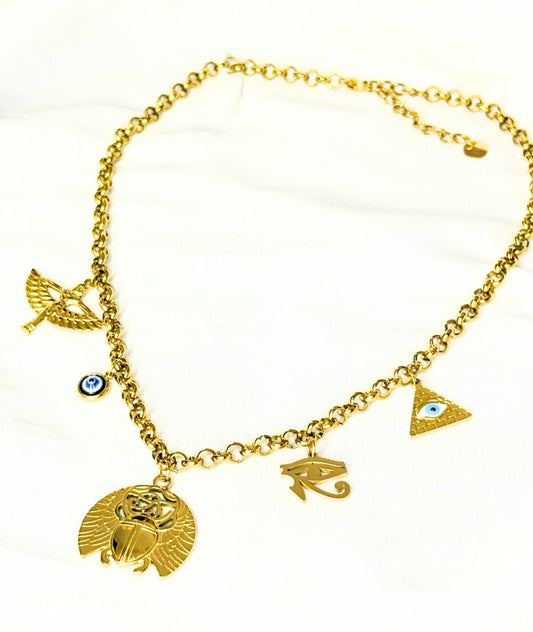 Boho Evil Eye Charm Necklace Chain