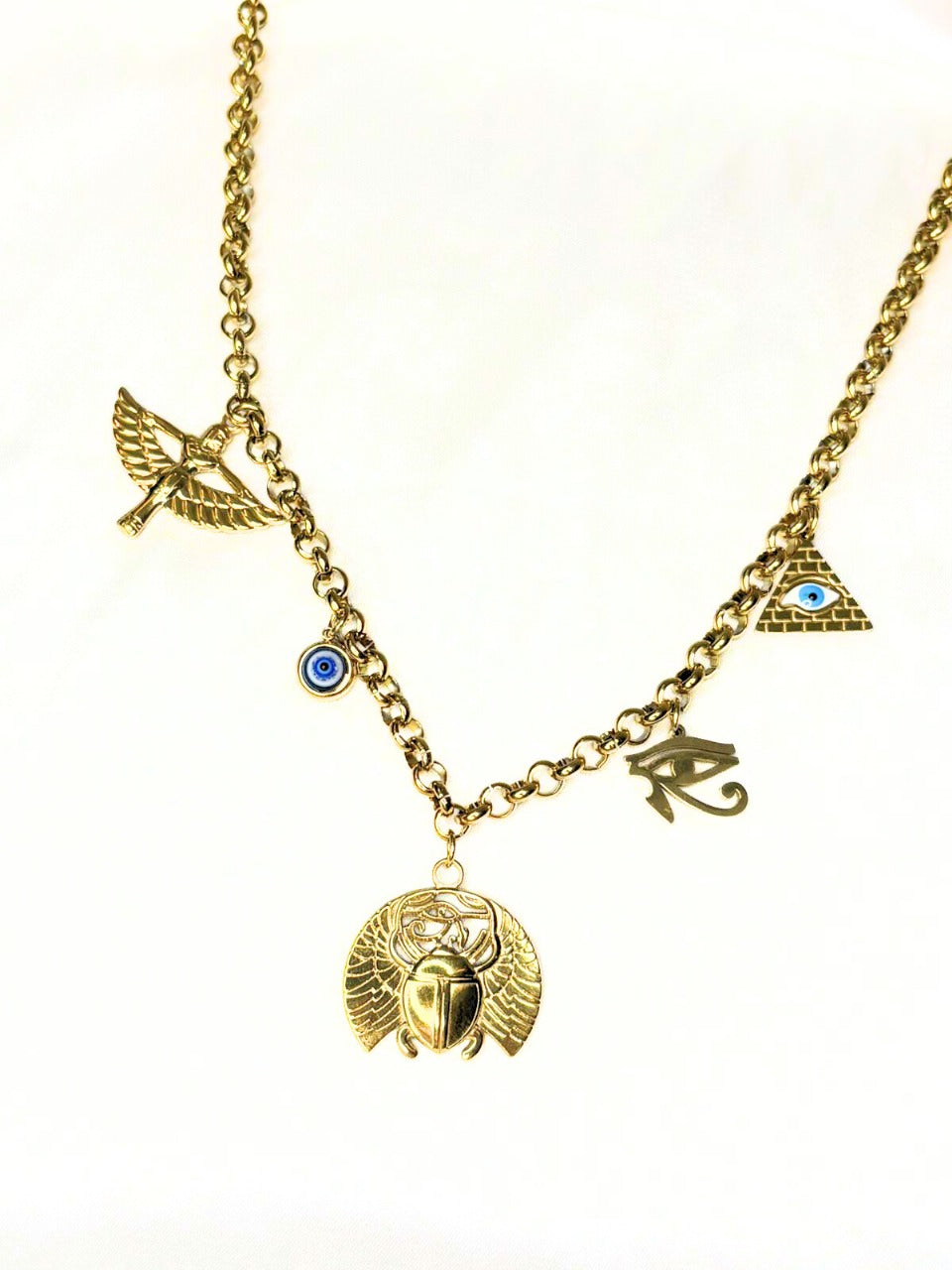 Boho Evil Eye Charm Necklace Chain